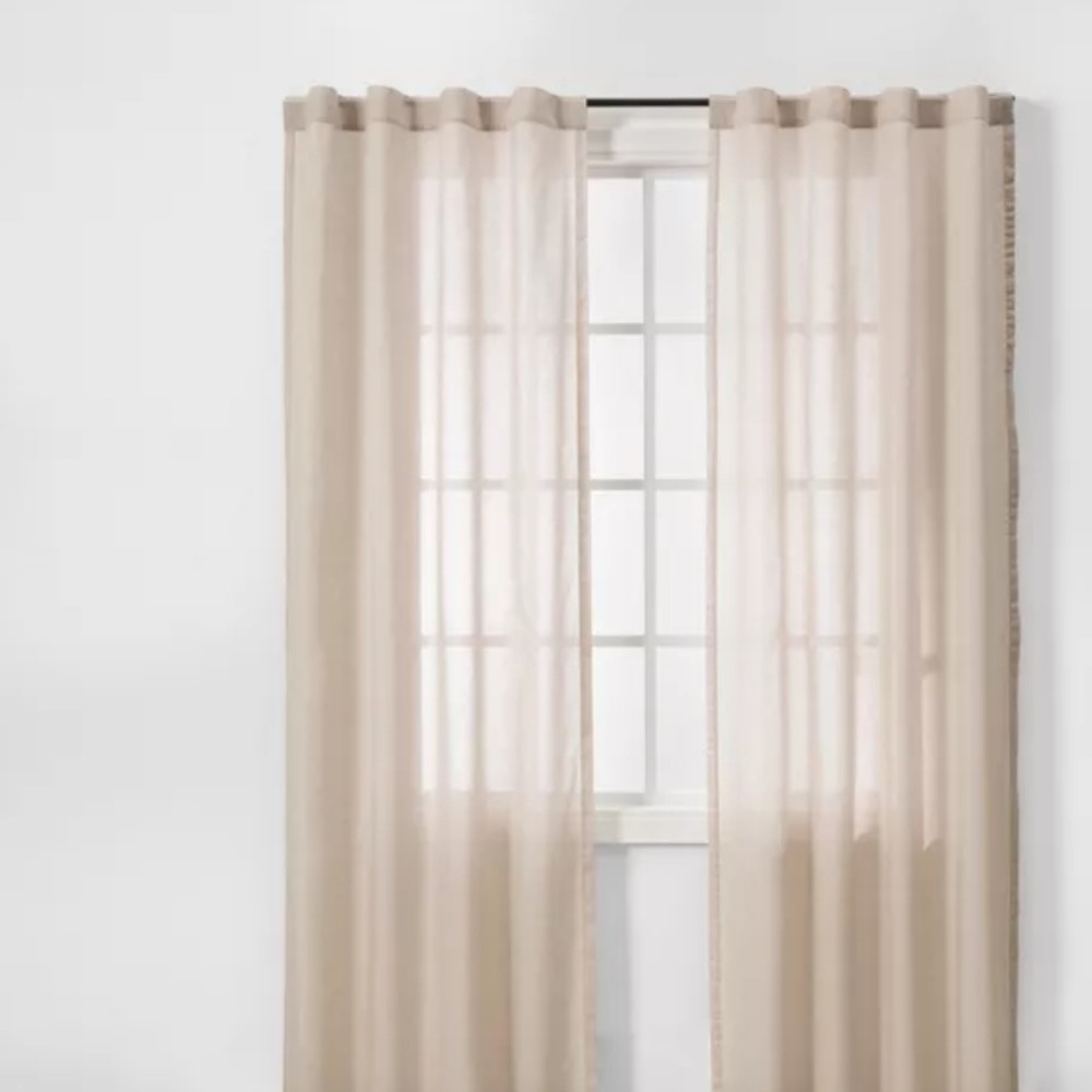 2 pack Light-Filtering Curtain Set Tan.